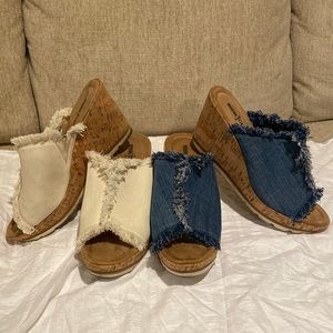 MinneTonka Cork Wedge Sandle Size 10